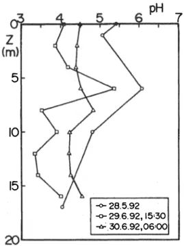 Fig. 5. Depth distribution of A) Phytoplankton and B) Chlo­