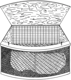 Fig.  2.  Vista  frontal  de  un  compartimento periférico  de la jaula  experimental  con la tapa abierta
