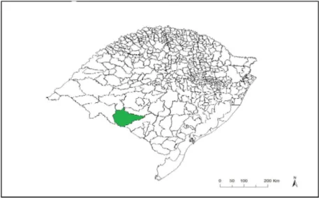 Figura 1- Mapa ilustrativo da localização geográfica do município de Dom Pedrito-RS 