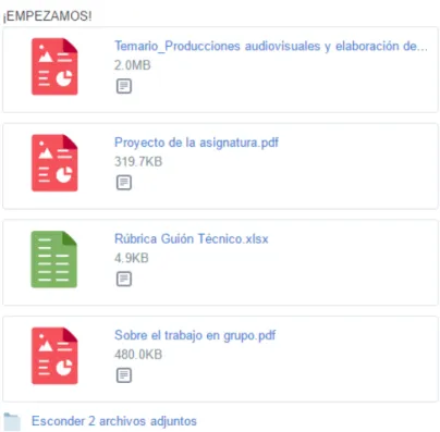 Ilustración 2. Material didáctico subido a la plataforma Edmodo