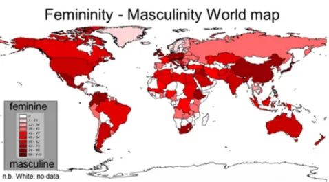 Figure 3: Masculinity and Femininity World Map 