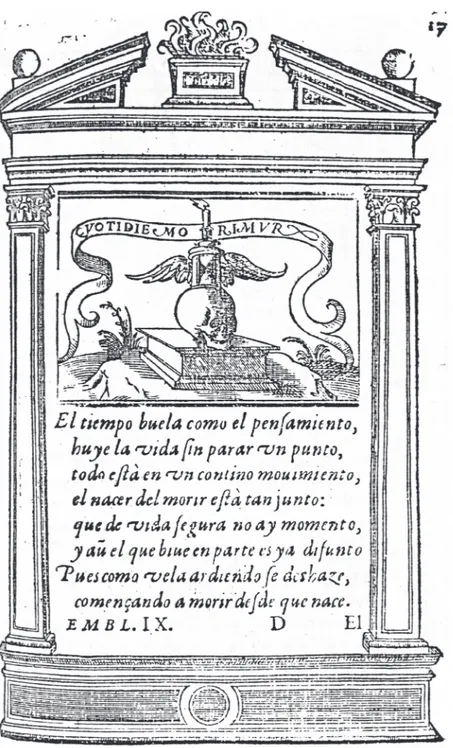 Figura 6.3. Emblema IX, Juan de Horozco, Emblemas morales  (Segovia: Juan de la Cuesta, 1589), II, pág