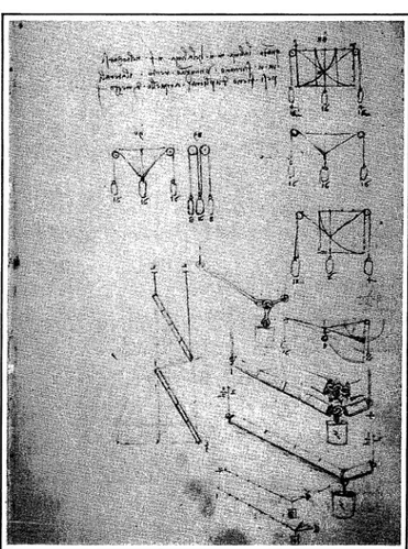 Fig. 10.-Folio 78 recto: DISTINTOS EJEMPLOS DE LA REGLA PROPUESTA PARA EL CALCULO DE TENSIONES EN HILOS.