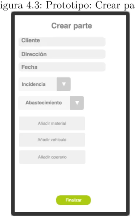 Figura 4.3: Prototipo: Crear parte