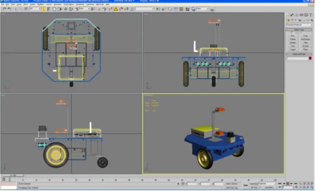 Fig. 6.  ERA robot design phase using 3D Studio Max 9.0. 