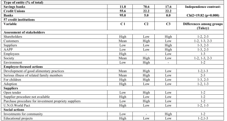 Table 2  Characterization of clusters of Spanish credit institutions 