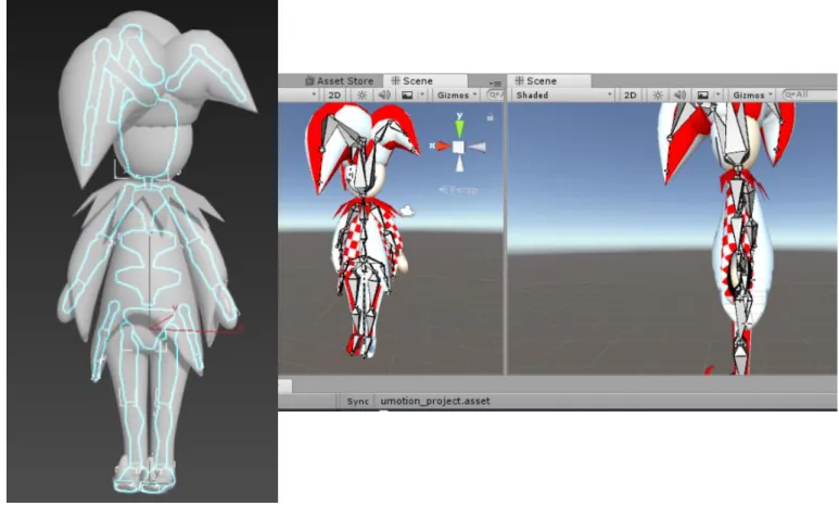 Illustration 11 Model with Bones and imported into UMotion 