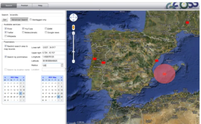 Figure 5: Screenshot of the EFFIS layer with hotspots of  the last seven days. 