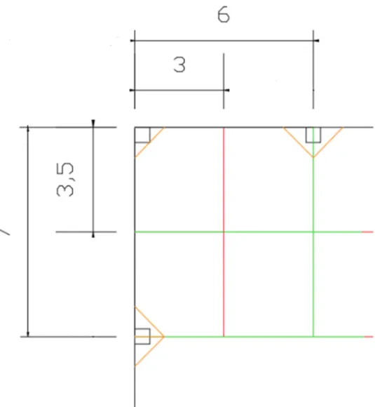 Figura 28. Disposición de las juntas (cotas en m.) 