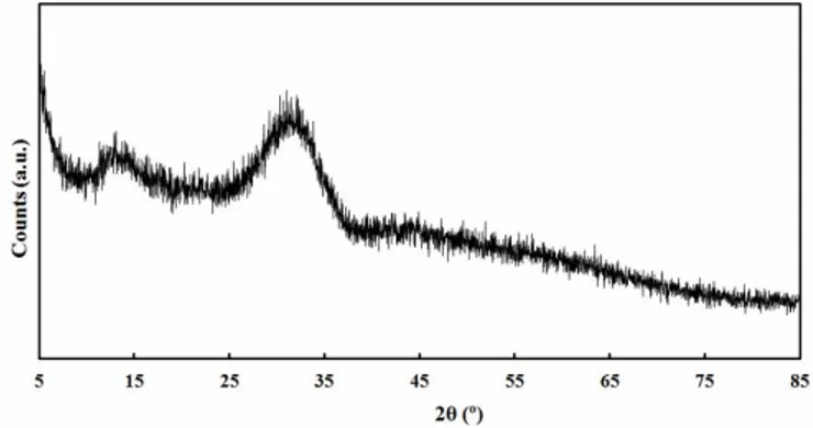 Figure 12 XRD pattern of the obtained coating starting from BGGS3 powder fraction 