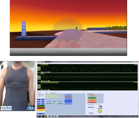 Figure 1: Screenshot of a VREP virtual environment (the grey bar is displaying a  message) and TIAS with software receiving its signal 