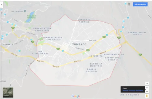 Figura 5: Localización del Proyecto de la Parroquia de Tumbaco  Fuente: Google maps, recuperado, 06 de marzo de 2019   