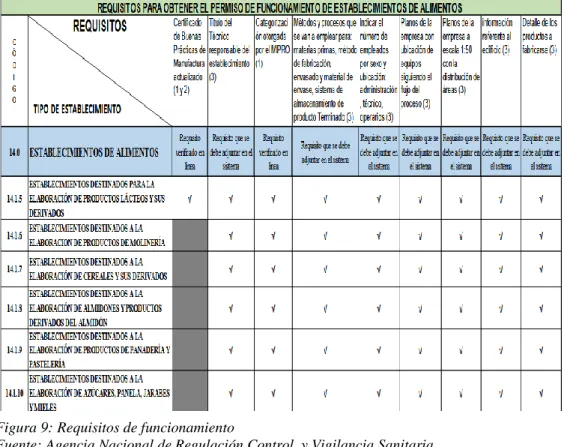 Figura 9: Requisitos de funcionamiento 