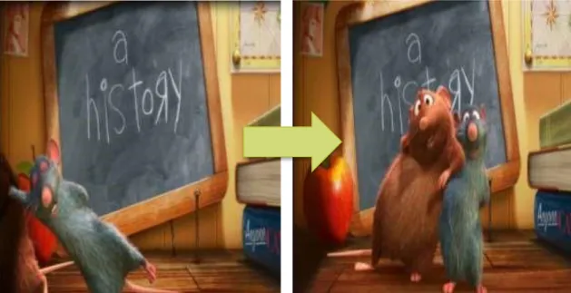 Ilustración 2. Código de iluminación. Fotogramas del cortometraje Your friend the rat (Pixar, 2007) 