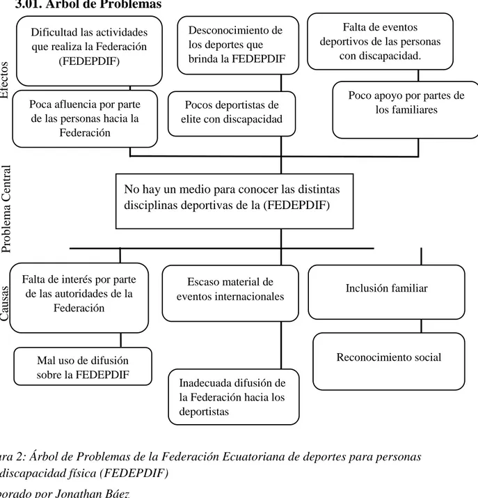 Figura 2: Árbol de Problemas de la Federación Ecuatoriana de deportes para personas  con discapacidad física (FEDEPDIF) 