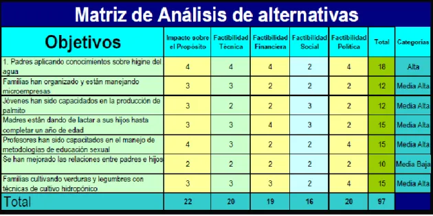 Figura Nro. 6 Ejemplo de alternativas 