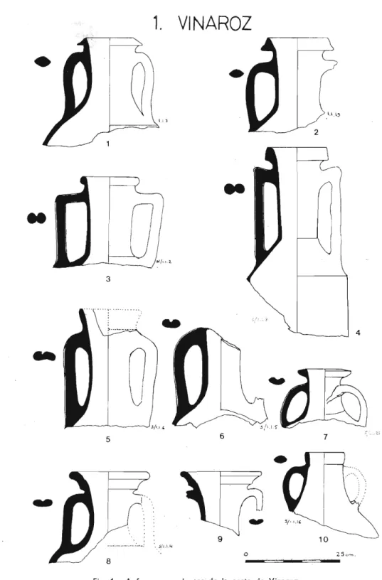 Fig.  1.  Anforas  procedentes  de  la  costa  de  Vinaroz 