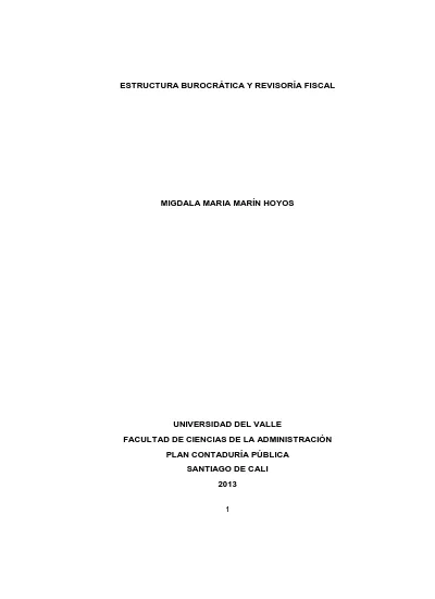 Historia De La RevisorÍa Fiscal La RevisorÍa Fiscal