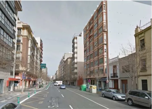 Figura 14. Captura a través del Mapa de la Ciudad de Castellón de las calles colindantes de acceso al  edificio (tomada el 13-09-15) 