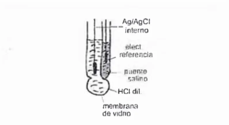 Figura  6.  Un  diseño típico de un  electrodo combinado  de vidrio para  la  medida de  pH.