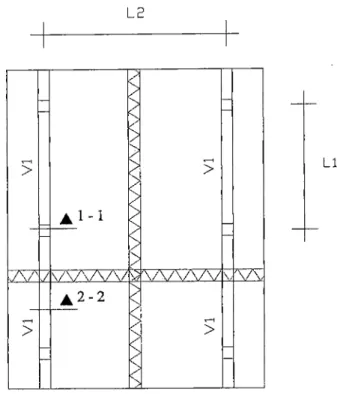 Figura N°1-20 Vista en  Planta de una Edificación que emplea Tridilosa (Estructuración 8) 