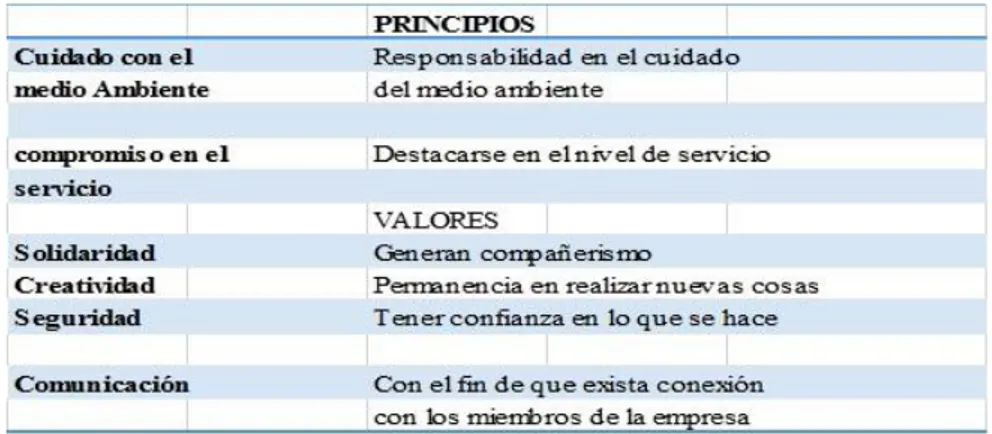 Tabla 18 Valores y Principios 