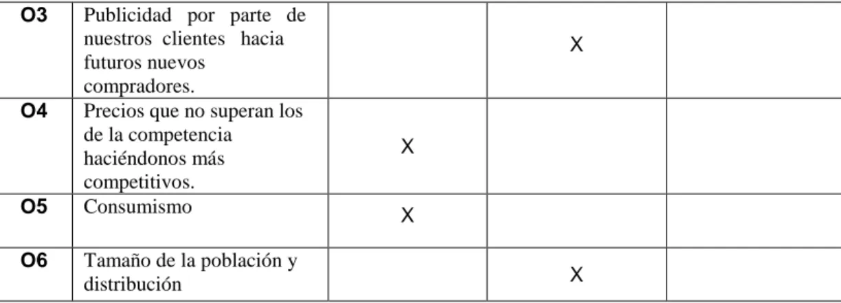 Tabla 13Amenazas 