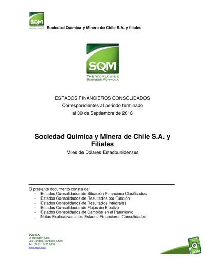 Sociedad Química Y Minera De Chile S.A. Y Filiales