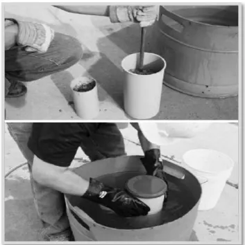 Figura 11. Preparación de cilindros de concreto. 