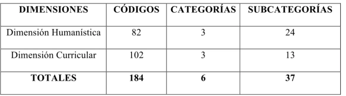 Tabla 5. Consolidado codificación. 