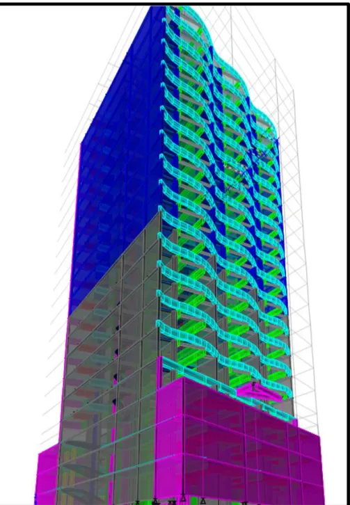 Figura 8: Modelación vista 2 del proyecto: “Edificio Meridian”. 