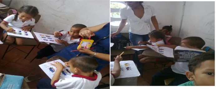 FOTO  # 2. Las   mariquitas, a la derecha coloreas y a la izquierda pon  manchitas, para  que las mariquitas sean  iguales “Atención Visual”