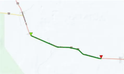 Figura 3.8 Visualización de IRI Roadroid Panam. Sur km 1135-1141 (Ica  – Nazca)       Fuente: Servidor de Roadroid