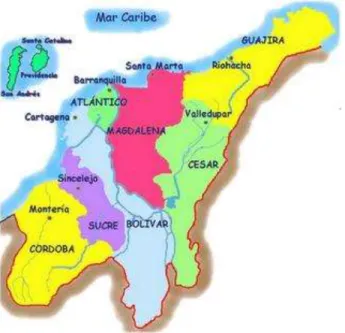 Ilustración 1. Mapa región Caribe 
