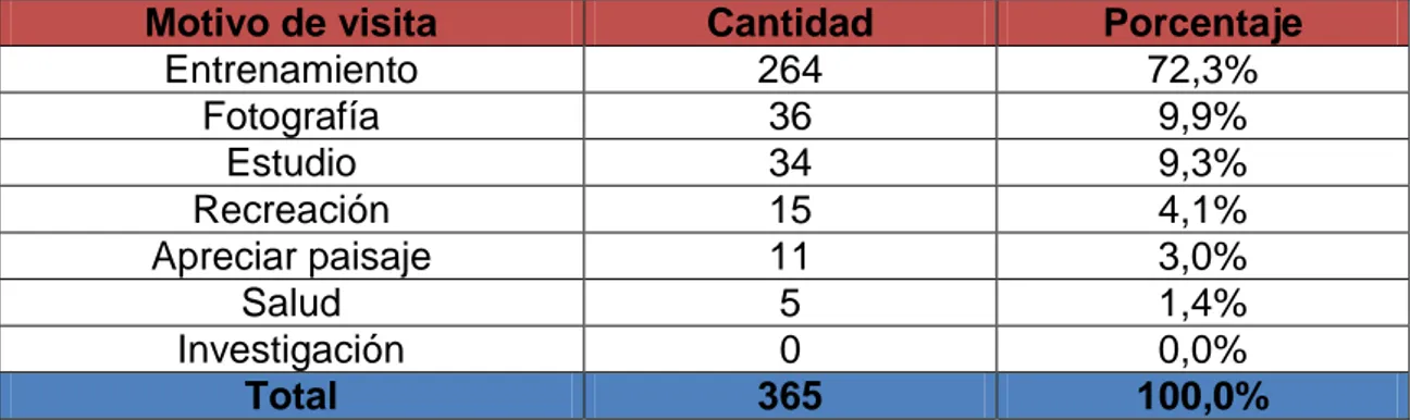 Tabla 11: Motivo de visita 