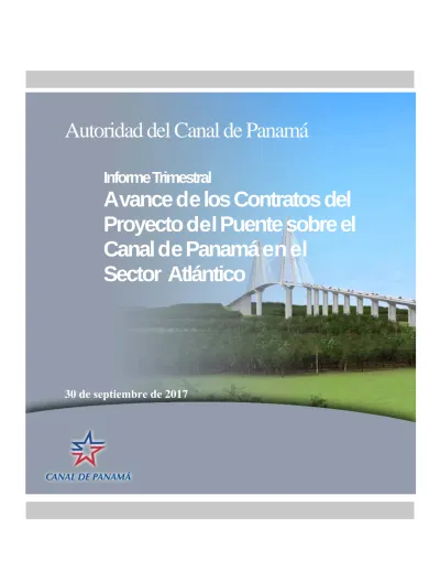 Autoridad Del Canal De Panamá Informetrimestral Avance De Los