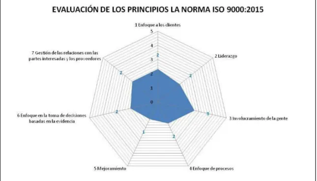 Figura 13. Nivel de cumplimiento de los principios de la norma ISO 9001:2015 