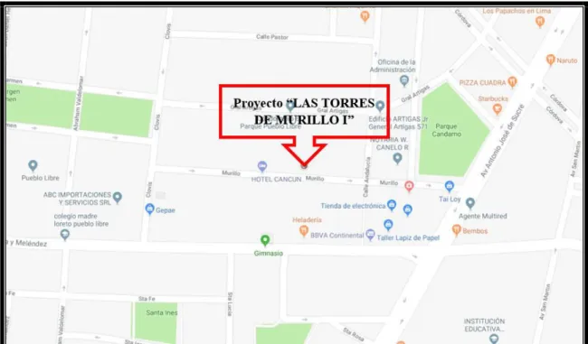 Figura 2 : Ubicación del Proyecto “Las Torres de Murillo I” 
