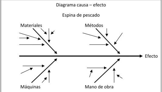 Figura 1. Construcción del diagrama causa-efecto: 