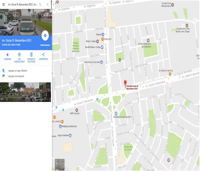 Figura 1: Ubicación de la Oficina  Fuente: Google Maps (2017) 