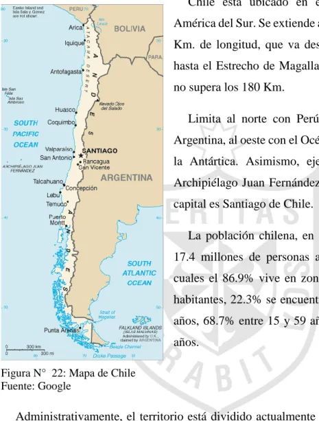 Figura N°  22: Mapa de Chile  Fuente: Google 