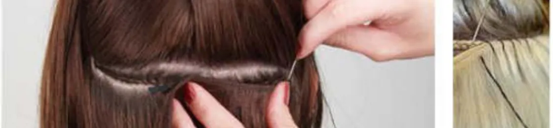 Figura 5: Forma de colocar las extensiones de cabello cosidas  Fuente: Blog extensionesdepelo,com (2018) 