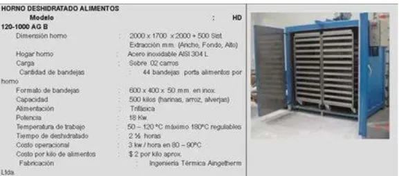 Figura  12. Horno  deshidratador  de  alimentos.  