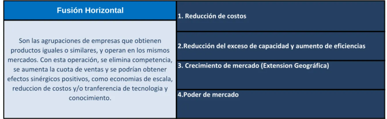 Tabla 1. Sinergias de una fusión horizontal 