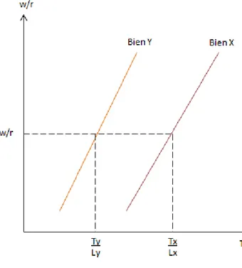 Gráfico  4.  Relación  ratio  tierra- tierra-trabajo  y  precio  relativo  de  los  factores