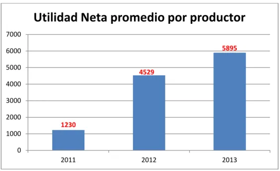 Figura Nº 8: Utilidad neta del 2011 al 2013
