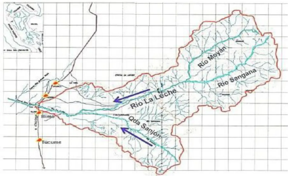 FIGURA N° 2. Mapa de ubicación de la cuenca del río  “La Leche”. 