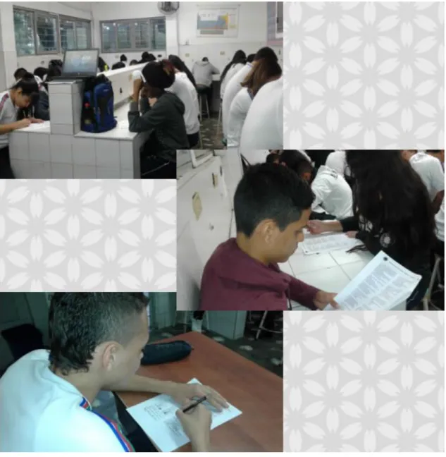 Figura 3. Estudiantes durante la Aplicación del pre-test 