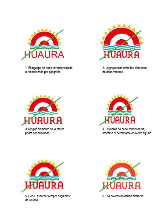 Figura 28. Usos incorrectos de logotipo. 