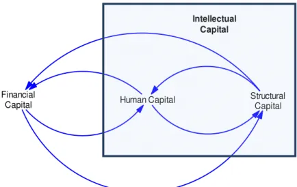 Figure 2. Relationships between intellectual capital components. Adapted from Roos et al  (1997)